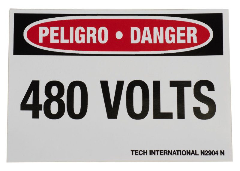 DANGER 480 VOLT SFTY SIGN E/S